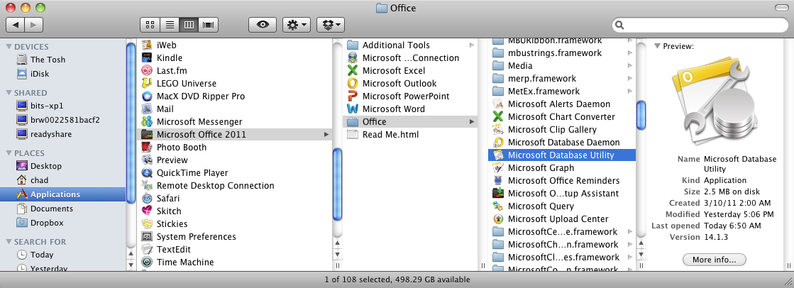 access for mac office 2011